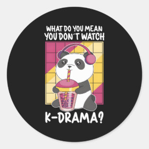 K-Drama Kdrama Series South Korea Panda K-Pop Watc Classic Round Sticker
