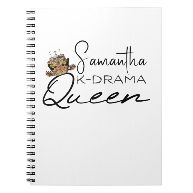 K-Drama Queen with Korean Crown Personalized  Note Notebook (Front)