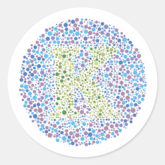 “K” Eye Test Letter Classic Round Sticker