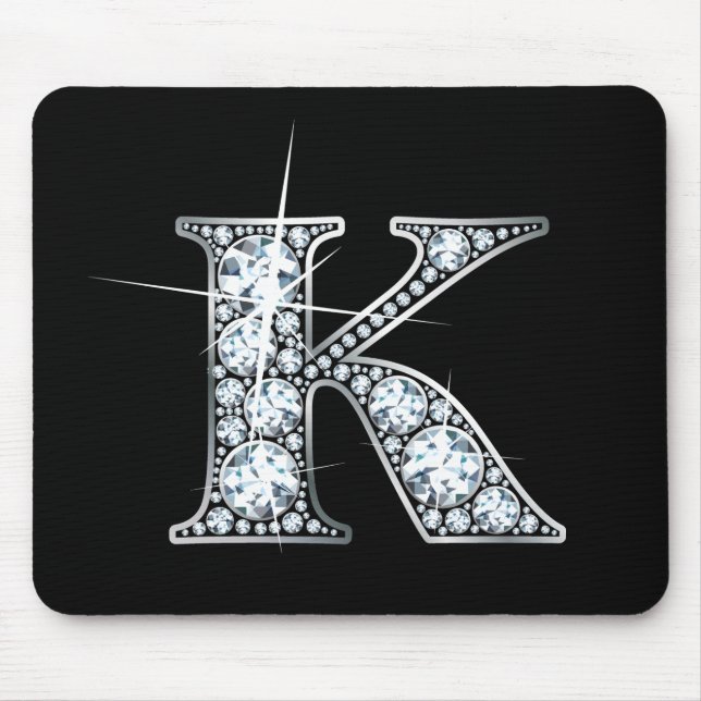 "K" Faux-"Diamond Bling" Mousepad (Front)