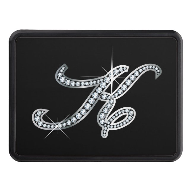K Faux-"Diamond Bling" Tow Hitch Cover (Front)