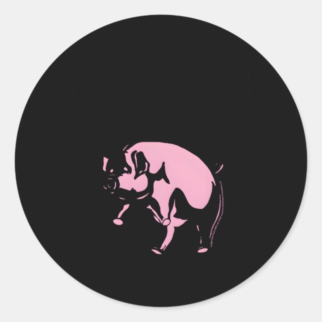 K Floyd Animals Flying Pig Classic Round Sticker (Front)