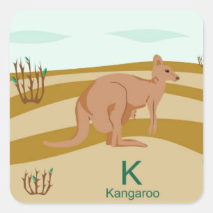 K for kangaroo Sticker