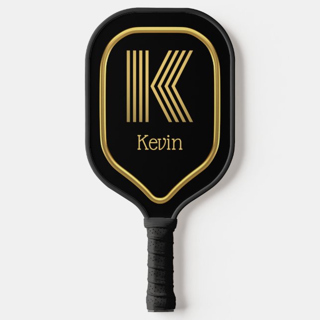 K Gold Initial Pickleball Paddle (Front)
