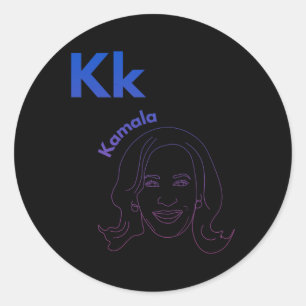 K Is For Kamala President Kamala Harris Wheimer 20 Classic Round Sticker
