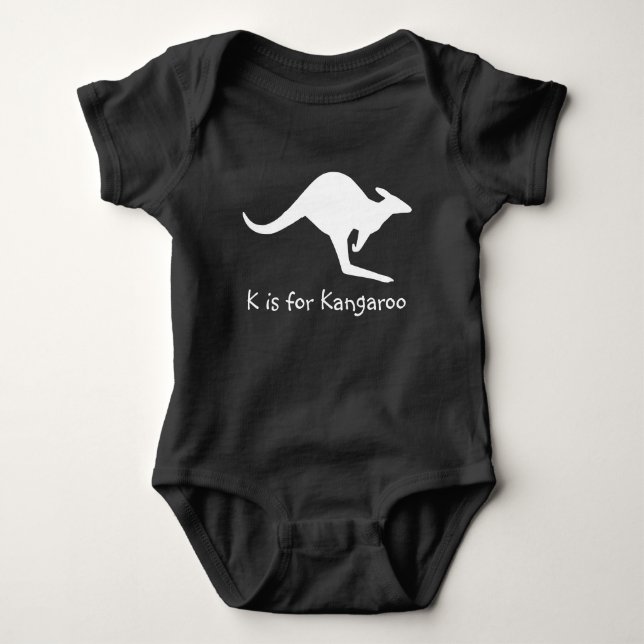 K is for Kangaroo Baby Bodysuit (Front)