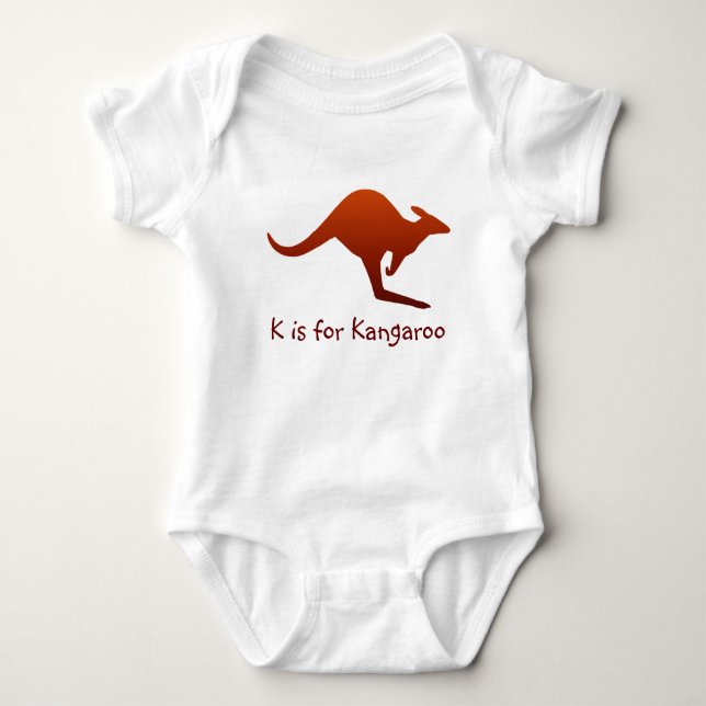 K is for Kangaroo Baby Bodysuit (Front)