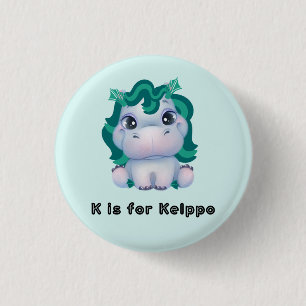 K is for Kelppo 1 Inch Round Button