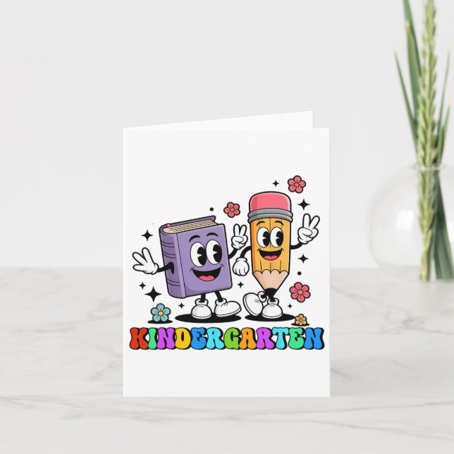 K Is For Kindergarten Teacher Pencil Book Back To  Card (Front)