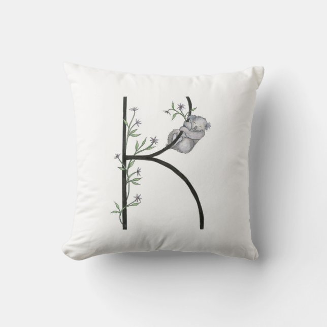 K is for Koala and Kalamis Pillow! Throw Pillow (Front)