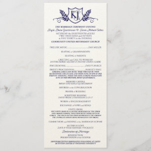 K&J Wedding Ceremony Program