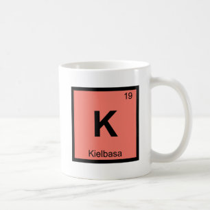 K - Kielbasa Meat Chemistry Periodic Table Symbol Coffee Mug
