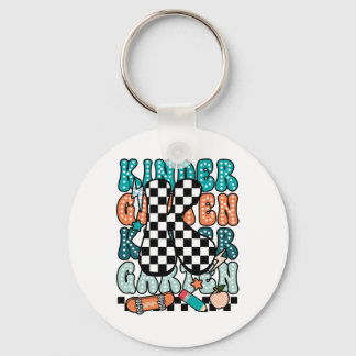 K Kindergarten Teacher Chequered Back To School Ki Keychain
