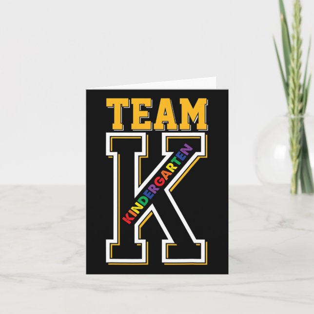 K Kindergarten Teacher Student Back To School Firs Card (Front)