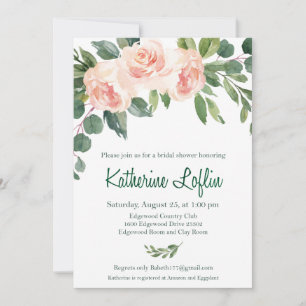 K L Bridal Shower Invitation