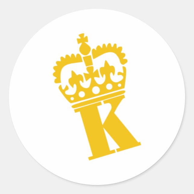 K - Letter - Name Classic Round Sticker (Front)