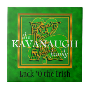 K "Luck of the Irish" Family Custom Monogram Tile