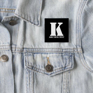 K Monogram Classic Trendy Custom Wedding Templa 2 Inch Square Button