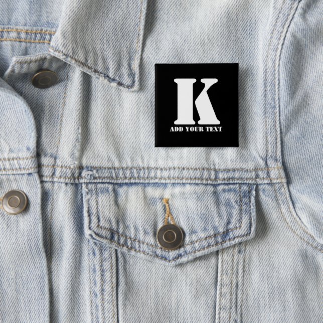 K  Monogram Classic Trendy Custom Wedding Templa 2 Inch Square Button (In Situ)
