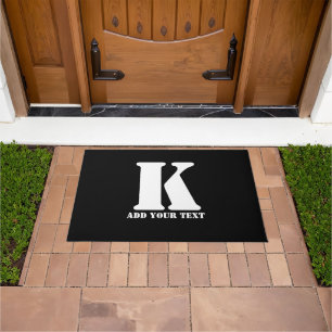 K Monogram Classic Trendy Custom Wedding Templa Doormat