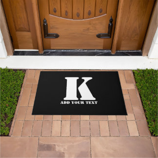 K  Monogram Classic Trendy Custom Wedding Templa Doormat