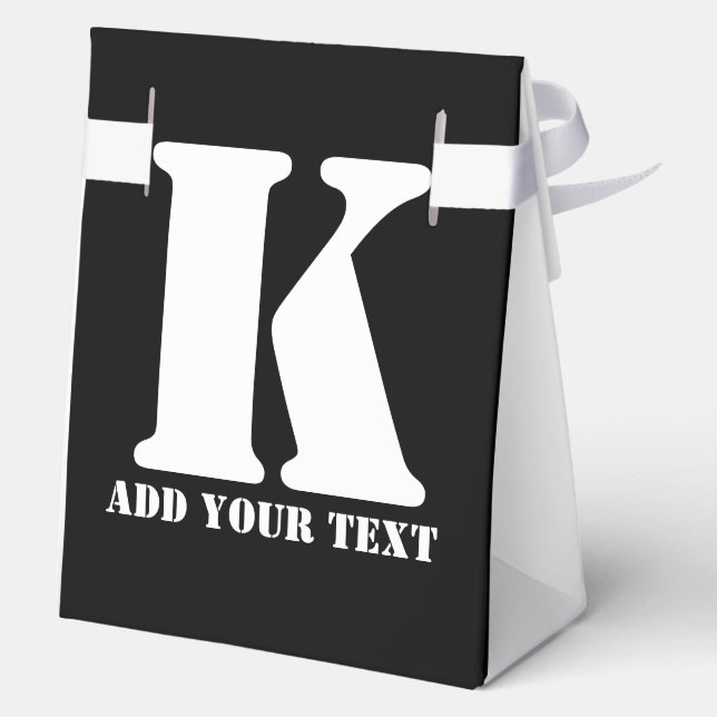 K  Monogram Classic Trendy Custom Wedding Templa Favor Box (Back)