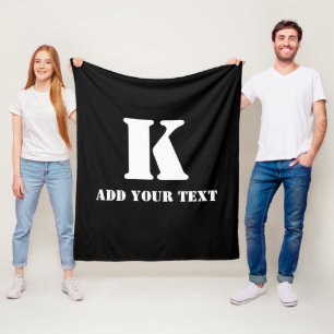K Monogram Classic Trendy Custom Wedding Templa Fleece Blanket