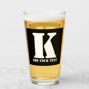 K Monogram Classic Trendy Custom Wedding Templa Glass