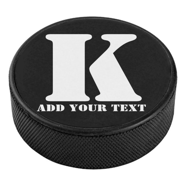 K  Monogram Classic Trendy Custom Wedding Templa Hockey Puck (3/4)