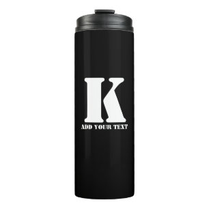 K  Monogram Classic Trendy Custom Wedding Templa Thermal Tumbler