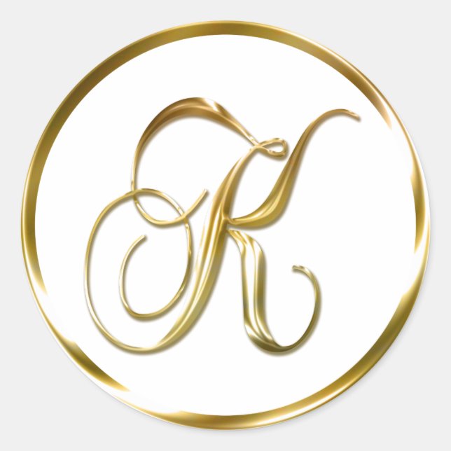 K Monogram Faux Gold Envelope Or Favour Seal (Front)