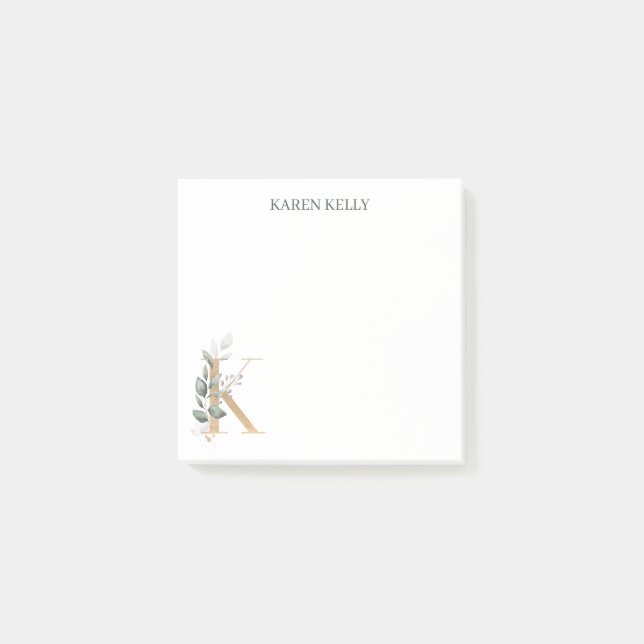 K Monogram Floral Notes (Front)