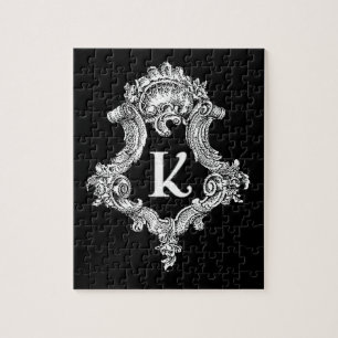 K Monogram Initial Jigsaw Puzzle