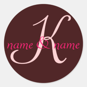 "K" monogram label - personalize first names