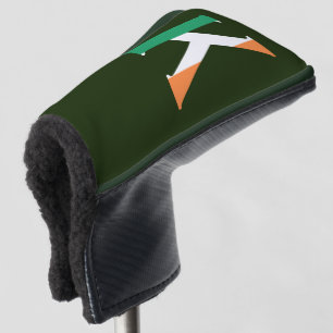K Monogram overlaid on Irish Flag pccnt Golf Head Cover