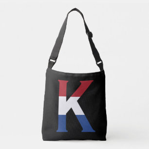 K Monogram overlaid on NLD Flag on bk cbbcnt Crossbody Bag