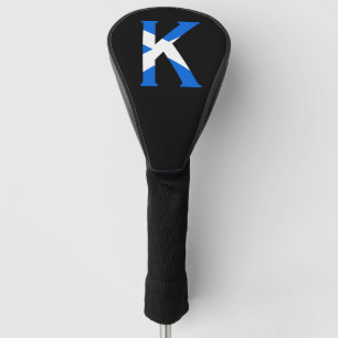 K Monogram overlaid on Scottish Flag dccnt Golf Head Cover