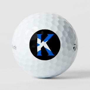K Monogram overlaid on Scottish Flag tmtp5 gbcnt Golf Balls