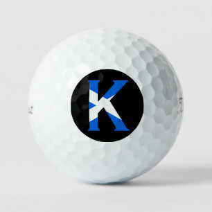 K Monogram overlaid on Scottish Flag tpv1 gbcnt Golf Balls