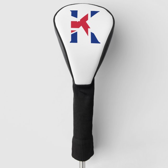 K Monogram overlaid on Union Jack Flag dccnt Golf Head Cover (Front)