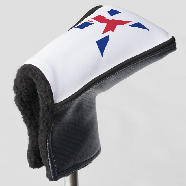 K Monogram overlaid on Union Jack Flag pccnt Golf Head Cover (3/4 Front)