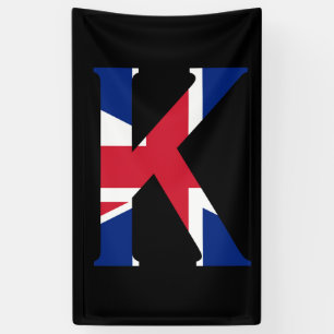 K Monogram overlaid on Union Jack Flag (v) bnrcnt Banner
