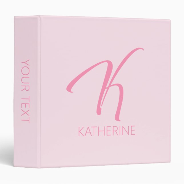 K Monogram Personalized Binder (Front/Spine)