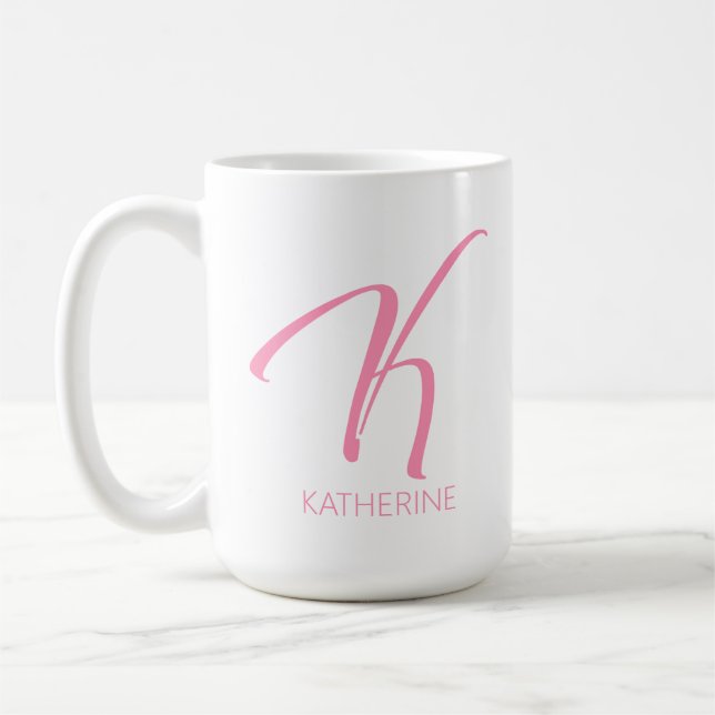K Monogram Personalized Coffee Mug (Left)