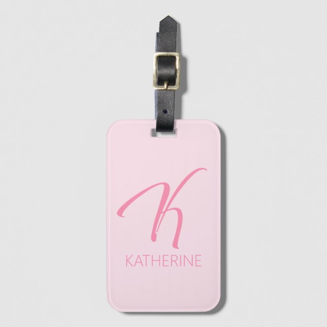 K Monogram Personalized Luggage Tag (Front Vertical)