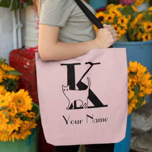 K Monogramme Amoureux des chats Rose et Sac fourre