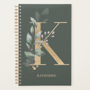 K Monogramme Floral Planificateur personnalisé
