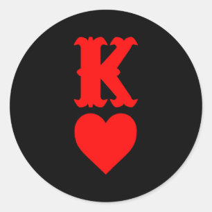 K Of Hearts Love Couples Valentines Day For  Classic Round Sticker