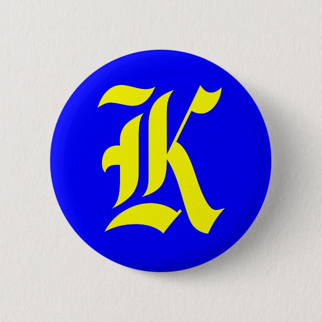 K - OLD ENGLISH 2 INCH ROUND BUTTON (Front)