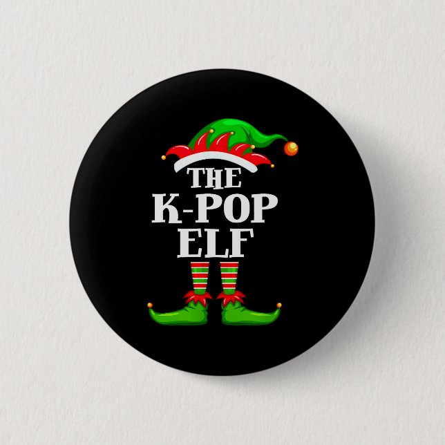 K-p Elf Matching Family Group Christmas Party Pyja 2 Inch Round Button (Front)